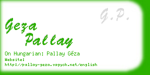 geza pallay business card