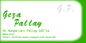 geza pallay business card